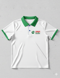 Ringer Polo - Corporate - Performance Mesh Lycra - White  | Collar: Green  Cuff : Green