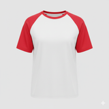 Raglan Tee - Corporate - Performance Mesh Lycra - White/Red