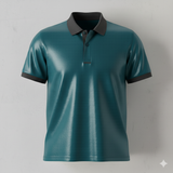 Ringer Polo - Corporate - Performance Mesh Lycra - Green | Collar/Cuff/Placket: Black