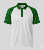 Raglan Polo - Corporate - Performance Mesh Lycra - White/Green