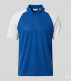 Raglan Polo - Corporate - Performance Mesh Lycra - Blue/White