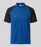 Raglan Polo - Corporate - Performance Mesh Lycra - Blue/Black