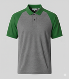 Raglan Polo - Corporate - Performance Mesh Lycra - Grey/Green