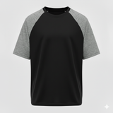 Raglan Tee - Corporate - Performance Mesh Lycra - Black/Grey