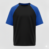 Raglan Tee - Corporate - Performance Mesh Lycra - Black/Blue