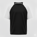 Raglan Tee - Corporate - Performance Mesh Lycra - Black/White