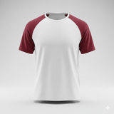 Raglan Tee - Corporate - Performance Mesh Lycra - White/Maroon