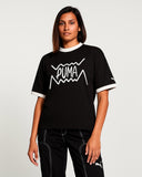 P Jaws Core Basketball Black/White Drop Shoulder T-Shirt