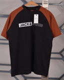 Jack&Jones Star Drop Shoulder Raglan T shirt  Black/Brown