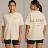 ALLSAINTS Underground Oversized Crew Neck T-Shirt Beige