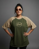 RAWx - Flexi Raglan Drop Shoulder - Oversized Crew Neck Olive/Beige