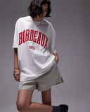 H&M Oversized T-Shirt white with red