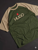 Hugo box logo Drop Shoulder Raglan T shirt Olive/Beige
