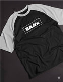 RAWx Classic Graphic Drop Shoulder Raglan T shirt  Black/White