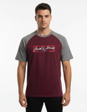 Jack&Jones Star Drop Shoulder Raglan T shirt  Maroon/Grey
