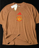 Manchester United- Heavy Cotton Acid Wash Drop Shoulder T-shirt -Yellow