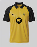 Fc Barcelona-Raglan Tee - Performance Mesh Lycra - Yellow/Black