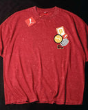 P Shaded - Heavy Cotton Acid Wash Drop Shoulder T-shirt -Maroon