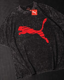 P shade cat - Heavy Cotton Acid Wash Drop Shoulder T-shirt - Black