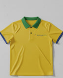 Ringer Polo - Corporate - Performance Mesh Lycra - Yellow | Collar: Green Cuff:Navy