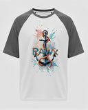RAWx - Flexi Raglan Oversized Crew Neck T-Shirt White/Grey - Anchor Grafitti