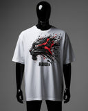 RAWx - Ultimate   Drop Shoulder - Oversized Crew Neck White  - Cheetah