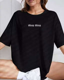 Miu Miu Oversized T-Shirt Black