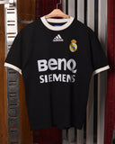 Real Madrid Retro BENQ Ringer Black/White Drop Shoulder T-Shirt