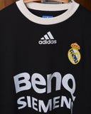 Real Madrid Retro BENQ Ringer Black/White Drop Shoulder T-Shirt