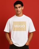 Hugo Cotton-jersey regular-fit T-shirt with logo print White