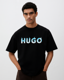 Hugo Cotton-jersey regular-fit T-shirt with logo with firework