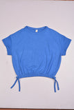 Kids Graphic Tee With Elastic Bottom-Blue