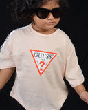 Guess Kid's Drop Shoulder T-shirt Beige