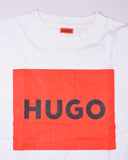 Hugo Dulive box logo t-shirt in white