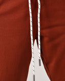 HUGO COTTON-TERRY TRACKSUIT BOTTOMS WITH LOGO PRINT MAROON