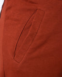 HUGO COTTON-TERRY TRACKSUIT BOTTOMS WITH LOGO PRINT MAROON