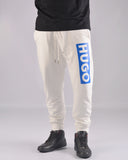 HUGO COTTON-TERRY TRACKSUIT BOTTOMS WITH LOGO PRINT