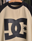 DC Star Drop Shoulder Raglan T shirt  Black/Beige