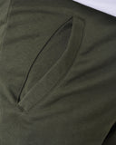 HUGO COTTON-TERRY TRACKSUIT BOTTOMS WITH LOGO PRINT OLIVE