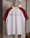 Champion Classic Graphic T-Shirt Raglan T shirt  White/Maroon