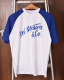 Levi's Mens Typography Oversized Raglan T shirt  White/Blue
