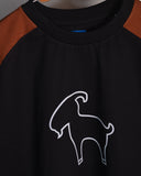 SIMPLE GOAT TEE Raglan Black/Brown