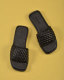 AE WOMEN Puffy Braided Slide Sandal
-BLACK