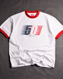 LEVI'S Retro Housemark 501 Ringer White/Red Drop Shoulder T-Shirt