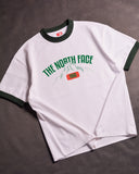 North Face Varsity Graphic  Ringer White/Green Drop Shoulder T-Shirt