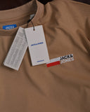 Jack & Jones Corp Logo Play SS O-Neck Tee Mens Beige