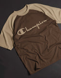 Champion Classic Graphic Drop Shoulder Raglan T shirt  Coffee/Beige