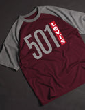 Levi's Classic Graphic Drop Shoulder Raglan T shirt  Maroon/Grey