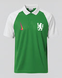 Chelsea-Raglan Tee - Performance Mesh Lycra - Green/White