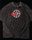 NIKE- Heavy Cotton Acid Wash Drop Shoulder T-shirt -  Black